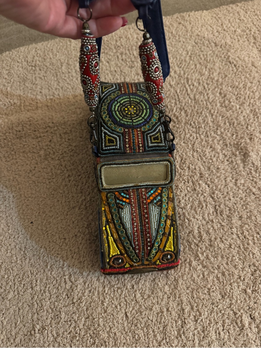 Mary Frances Car-Shaped Clutch with Navy Strap - Picture 9 of 9